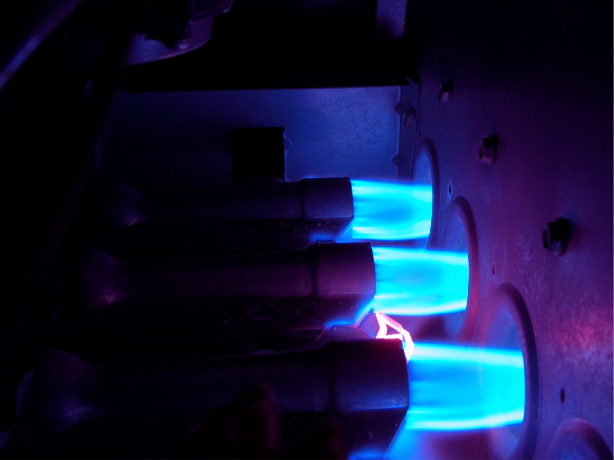 A flame sensor in properly working furnace